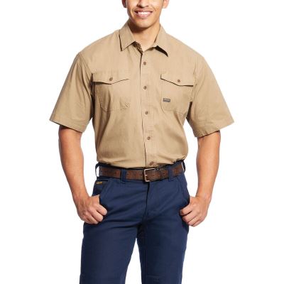 Ariat Work: Rebar Made Tough DuraStretch Camisa Hombre - Kaki (VPMNB0725)